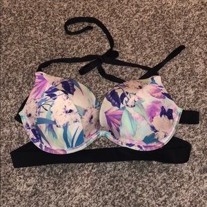 Pink, push-up swimsuit top